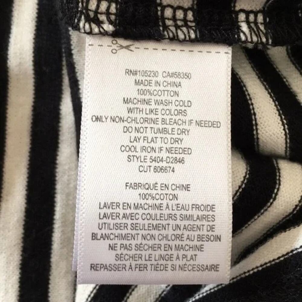Soft Joie Alyce Dress Cotton Stripes Black Cream M NWT - Picture 8 of 8